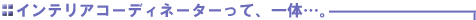 �C���e���A�R�[�f�B�l�[�^�[���āA��́c�B 